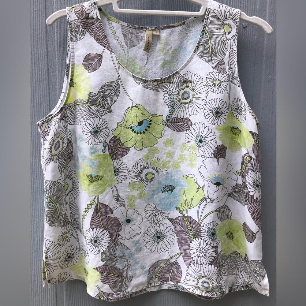 Floral Linen Tank Top